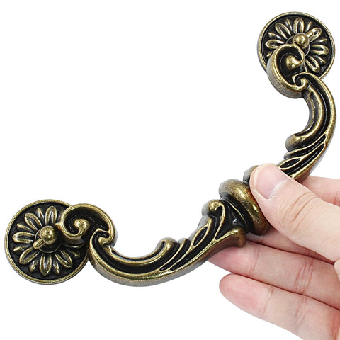 4 Pack 150mm Hole Center Bail Pull Handles Zinc Alloy Rustic Vintage Style Drop Down Swing Drawer Pulls Antique Cabinet Handles