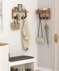 29 Inch Wall Coat Rack With Shelf 4 In 1 Organizer With 11 Hooks Hangs Coats Keys Hats Bags And Mail In One Spot No Mess