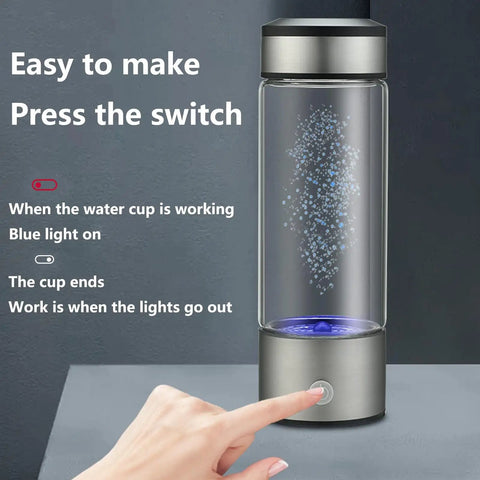 Portable 3 In 1 Hydrogen Water Ionizer Bottle With Quick Three Minute Hydrogen Production with hand pressing button