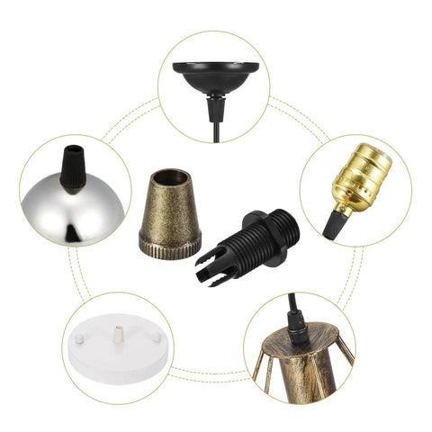 Bronze Metal Cable Glands 5 Pack Strain Relief Cord Grips For Wiring And Pendant Lights 1 Eighth Inch IP Thread components.
