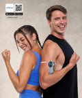 Couple using Big Display Bluetooth Smart Tape Measure For Fitness And Weight Loss, App Connected Body Measuring Tool