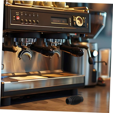Heat Resistant Rubber Steam Wand Guard Sleeve For Coffee Machines With Burn Protection And Insulation To Prevent Burns Compatible With Various Espresso Machines Easy Install Upgrade For Safer Barista Sessions shown on a counter.