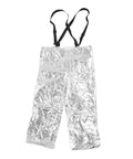 Heavy Duty Aluminum Foil Heat Insulated Suit—reflective fabric pants with suspenders for thermal protection at 1200 degrees.