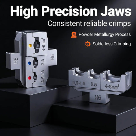 Ultimate Preciva Crimping Tool Kit Featuring Quick-Change 6-Jaw System, Heavy Duty Wire Stripper, Plus 285 Premium Terminals For Heat Shrink Insulated And Solar Connectors In Auto Or Home Jobs; 4-6mm² H5 jaws