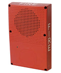 Heavy Duty Outdoor Fire Alarm Speaker In Bright Red For Straight Up Emergency Signaling And Commercial Grade Safety With Tough As Nails Weather Resistant Shielding And Loud Alerts Built Like A Rock For Any Space.