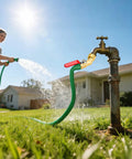 Heavy Duty Full Flow Ball Shut Off Valve With Long Handle In Thick Solid Brass Three Quarter Inch GHT Garden Hose Valve For Outdoor Faucets Lawn Irrigation Car Wash 360 Degree Swivel Anti Kink Design on outdoor faucet with hose