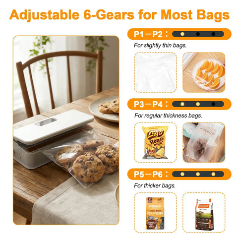 Mini Bag Sealer 2 In 1 Heat Sealer And Cutter With Rechargeable Battery And LED Display Portable 6 Gear Adjustable Sealing Machine sealing cookies