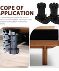 Adjustable Furniture Legs for Cabinets Black 4 Pack Heavy Duty ABS Leveling Feet for kitchen cabinets installation