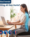Kick Sciatica To The Curb With This Ergonomic Memory Foam Seat Cushion For Office Chair And Car Seat featuring a woman using it at a desk.