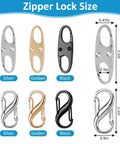 Keep Your Gear Safely Locked Down With This Kickass 21 Piece Anti Theft Lock Combo Featuring Heavy Duty Zipper Guards For Luggage Purses Boots And All Outdoor Adventures, zipper locks in silver, gold, black sizes.