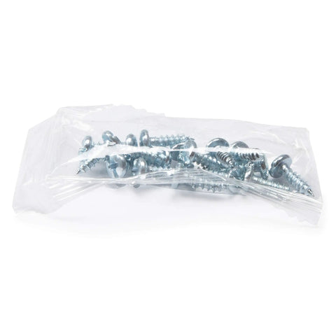 Bag of screws included for Eight Piece Adhesive Cabinet Latches In White, Easy Peel And Stick Install, No Tools Needed For Most Cabinets.