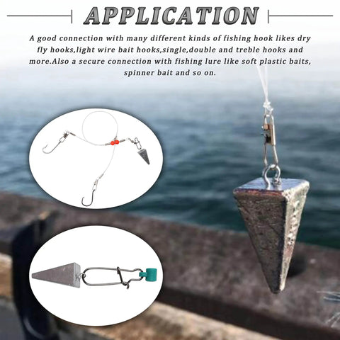 Pyramid sinker with hook rig setup for Bullet Style Sinkers For Saltwater Fishing, Heavy Duty Surf Tackle Weights For Ocean Casting