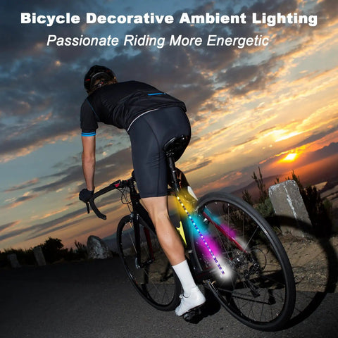 Two Strip LED Light Kit For Bikes Scooters And Skateboards Lit Music Sync Multicolor Changing Lights That Go With Your Ride Wireless USB Powered App Remote Control 360 Degree Music Sync Easy Install Strips