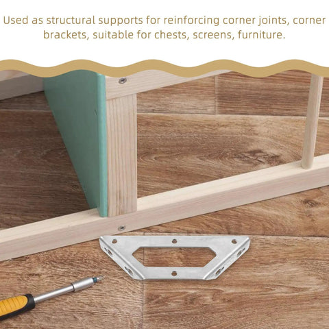 Beefy Heavy Duty Corner Brackets For Furniture And Shelves Stainless Steel 4 Pack Non Deformation And Impact Resistant shown