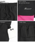 Details of Two In One Men's Running Shorts With Liner, Quick Dry Athletic Shorts For Workouts With Zip Pockets And Towel Loop, Black Pink