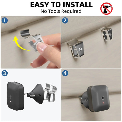 Step-by-step installation of Heavy Duty Stainless Steel Vinyl Siding Hooks 30 Pack No Drill Exterior Camera Mounts.