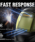 Auto Darkening Welding Helmet With 180 Degree Panoramic View True Color Lens Internal Digital Display shown in action