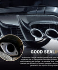 Close-up of a 2 Piece Universal Exhaust Manifold Gasket Set Donut Gasket installed on a car exhaust, highlighting sealing feature.