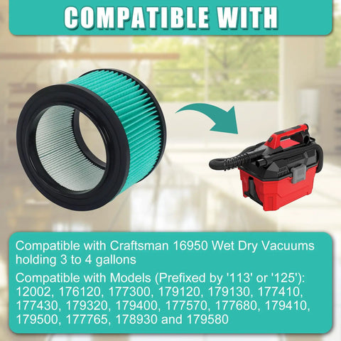 Heavy Duty Cartridge Wet Dry Vacuum Filter For 3 To 4 Gallon General Purpose Vacs Replace 9 17810 2 Pack With HEPA Design