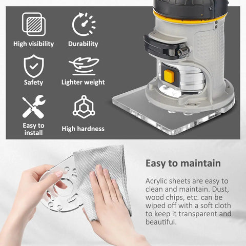 Router with Replacement Sub Base Clamp A27941 showcasing features and maintenance with DeWalt DWP611 DCW600 450PK Routers.