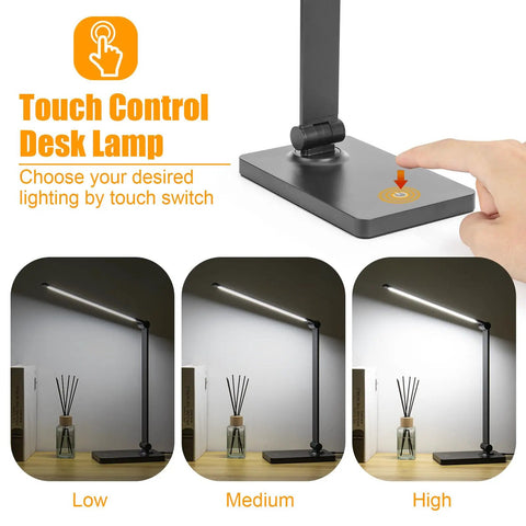 Must Have LED Desk Lamp With Touch Control For Home Office And Study Eye Protecting Light 6000K Daylight LED