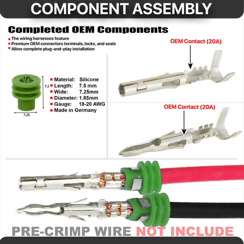Rock Solid 5 Pin Weather Pack 20 Amp Wiring Kit With Male Female Terminals Seals And Quick Disconnect Splice Housing For Hot Rods And Rigs, 18-20 AWG