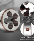 Premium M14 X 1.5 Metric Thread Tap And Die Set In High Speed Steel 6542 showing clear thread precision cutting