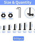 Massive 500 Piece M3 Countersunk Head Socket Cap Screws Set 4 6 8 10 12 14 16 20mm Fully Threaded Ten Nine Grade