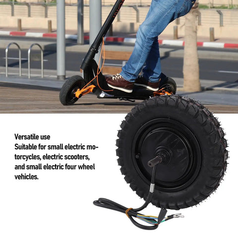 11 Inch Hub Motor For Electric Scooters And Small Motorcycles, Brushless High Power 500W To 1800W with rubber tire and aluminum housing