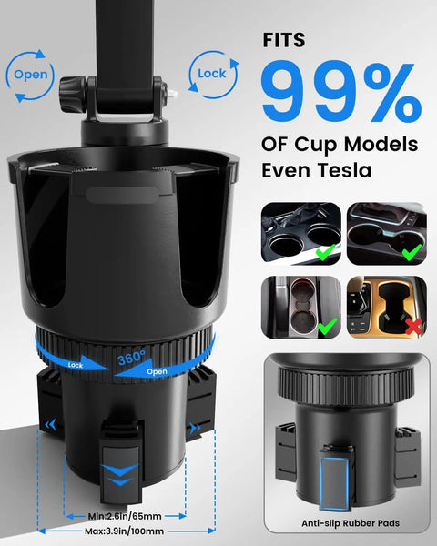 MagSafe Car Charger Cup Holder Mount For iPhone 17 Pro Max And iPhone 16 15 14 13 Series, 15W Wireless Fast Charging With Magnetic Alignment