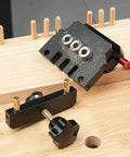 Self Centering Doweling Jig Kit With Aluminum Alloy Construction Including 3 Drill Bits For Pro Grade Furniture Assembly