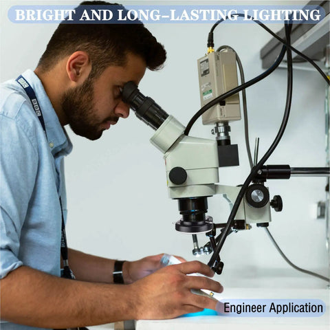 144 LED Microscope Ring Light With Adjustable Brightness And Stepless Dimming For Shadow Free Crystal Clear Observations In Lab Or Field Work Pro Grade Quality on a stereo microscope