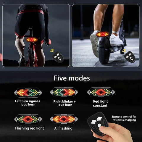 Lit Turn Signal For Electric Scooters With USB Remote, Adjustable Base, Tail Light Blinker, Easy Install, Compatible With Xiaomi M365 Pro 1S Ninebot Max G30 G30D Segway Scooters