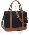 Weekender Travel Bag For Women, Canvas Duffel Tote With Water Resistant Oxford Fabric, Overnight Carry-On Luggage, 16.2 X 14.5 X 8 Inches