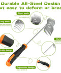 Durable All-Steel Stainless Steel Hand Weeder with Anti-Slip Rubber Handle Handy Portable Weeding Tool for Gardens Ergonomic Design