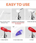 Step-by-step process using Magnetic Nail Stand For Press On Nails With A Large Flat Metal Base That Holds Ten Tips At Once