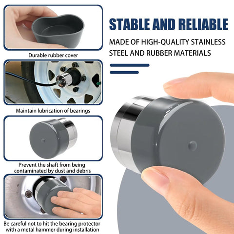 Stainless Steel Trailer Wheel Bearing Protector With Dust Cover Caps 1.98 Inches Keeps Water Dirt Out Of Hubs