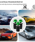 Hella Durable 10 Pack M5 Motorcycle Windshield Bolt Kit Rust Resistant Aluminum Alloy Screws And Nuts Universal Motorbike Windscreen Mounting Fastener Hardware Green displayed on a background of sports cars.