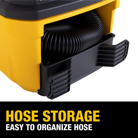 Hose storage on Beast 4 Gallon Wet Dry Shop Vacuum With 5 Peak HP Corded Power for garage and vehicle cleanup