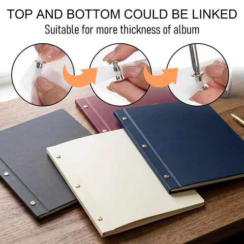 Gear Up Your Leather Creations With This Sick 40 Pack Of Chicago Screws Rivets, showing rivets used for binding albums.