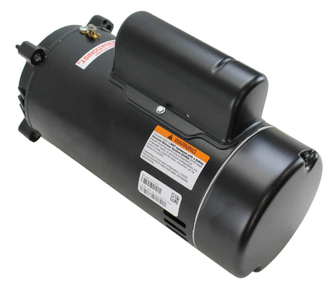 Close-up of Beefed Up 2 Horsepower Round Flange Pool Pump Replacement Motor For Swimming Pools High Torque Quiet Operation Heavy Duty