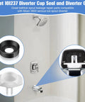 Heavy Duty 4 Pack Cup Seal And Diverter Gate For Moen 3800 Tub Spout Replacement Parts close-up on diverter components in bathroom setting.