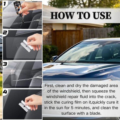 Two Pack Windshield Crack Repair Kit With Advanced Glass Repair Liquid Glue For Chips And Cracks, Quick Fix For Windshields, Windows And Mirrors, Works On All Crack Types, Easy To Use And Saves Time And Replacement Costs