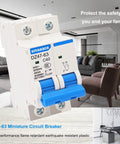 DZ47-63 32A 400V Miniature Circuit Breaker Two Pole Go-To AC Disconnect Switch in living room setting