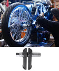 Steering Neck Bearing Race Puller For Motorcycles 1 1/8 To 2 5/8 Inch Inner Diameter Autocycle Extractor Kit in use on motorcycle
