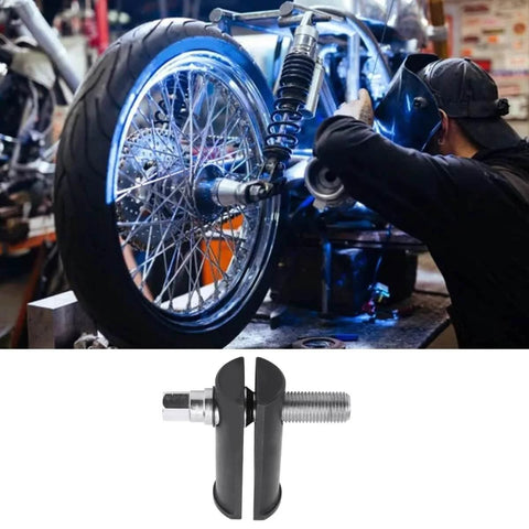 Steering Neck Bearing Race Puller For Motorcycles 1 1/8 To 2 5/8 Inch Inner Diameter Autocycle Extractor Kit in use on motorcycle
