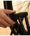 Hand adjusting Foldable Aluminum Bike Stand For Road Bikes Mountain Bikes And E Bikes, Portable Floor Rack close-up view