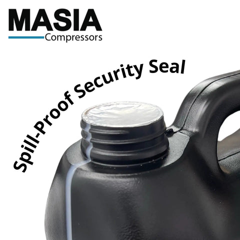 Heavy Duty PAO Synthetic Base Compressor Lubricant For Rotary Screw Systems ISO 46 Grade, 8000 Hour Lifetime, 4 Gallon Case, Made In USA, Premium Pro Grade Lubricant For Industrial Compressors, spill-proof sealed jug