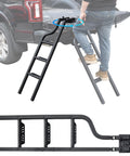 Rotatable Tailgate Ladder For Pickup Trucks, Grab-And-Go Heavy Duty 600 Lb Capacity, Easy Fold Design, Universal Fit For Most Trucks Up To 45 Inch Tailgate Height, Requires 56 Inch Wide Tailgate For Proper Closure, aluminum truck step