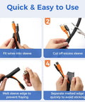 Cool Cable Sleeve Kit That Keeps Your Pets Off Wires And Saves You From Messy Cords On The Desk Or TV Stand With Easy Split Design For Super Simple Setup Today. 10ft black PVC sleeve installation steps